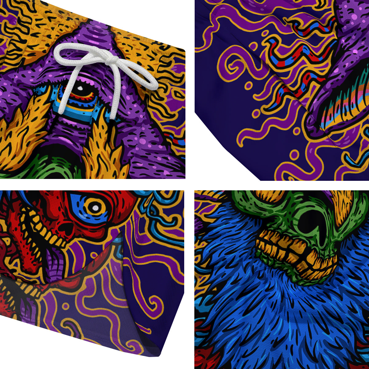 Psychedelic Magic Mushroom Print Men's Running Shorts-grizzshop