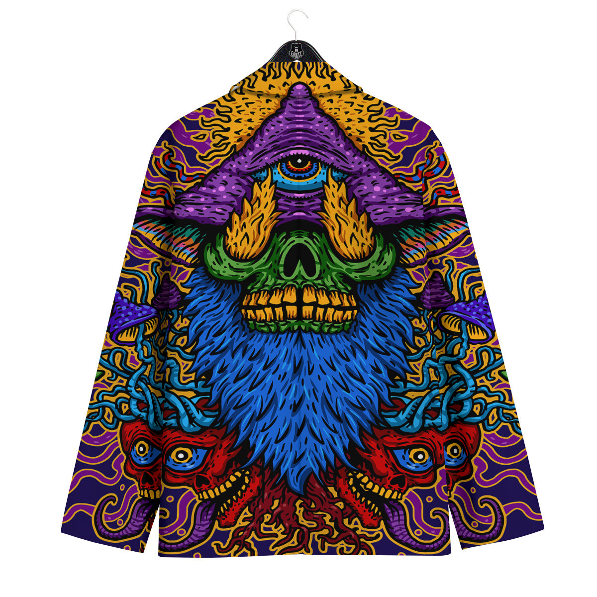 Psychedelic Magic Mushroom Print Men's Sport Coat-grizzshop