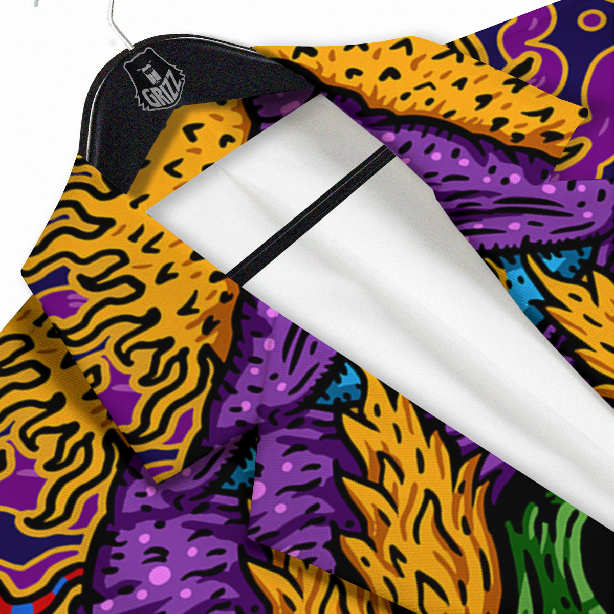 Psychedelic Magic Mushroom Print Men's Sport Coat-grizzshop