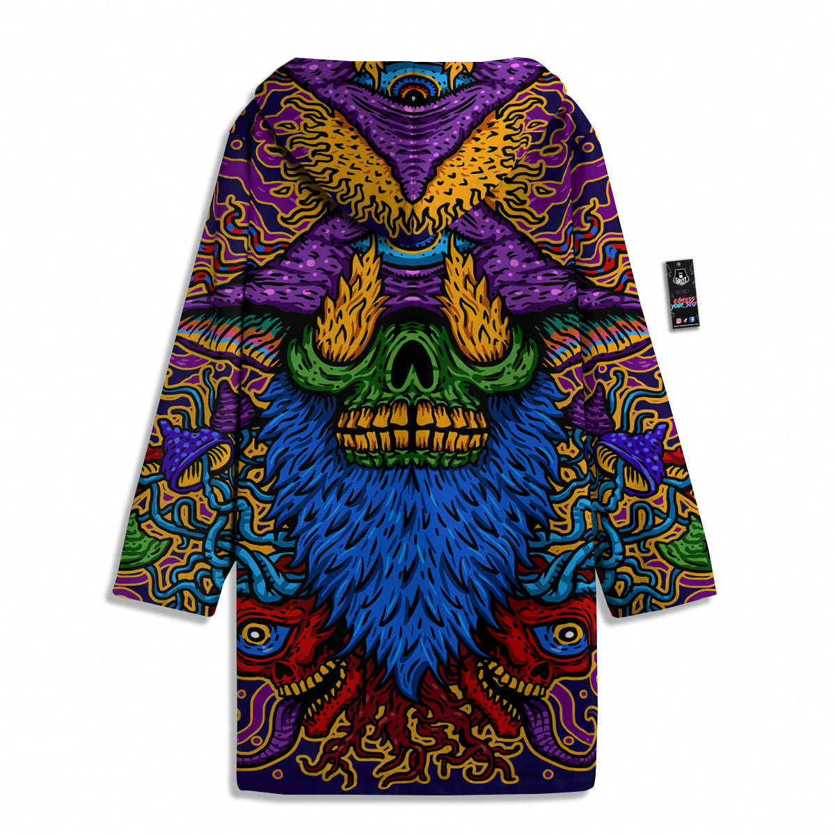 Psychedelic Magic Mushroom Print Men's Windbreaker Jacket-grizzshop