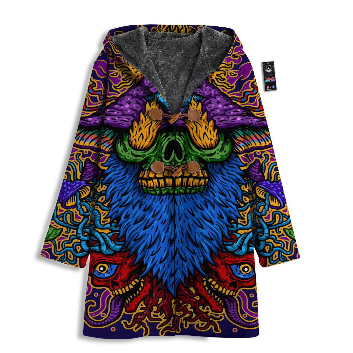 Psychedelic Magic Mushroom Print Men's Windbreaker Jacket-grizzshop