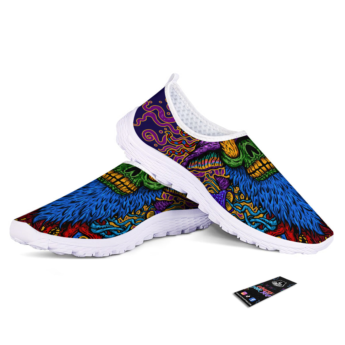 Psychedelic Magic Mushroom Print Nurse Shoes-grizzshop