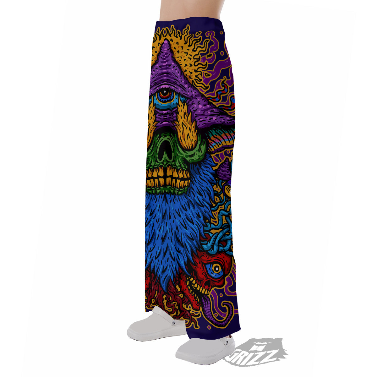 Psychedelic Magic Mushroom Print Pajama Pants-grizzshop