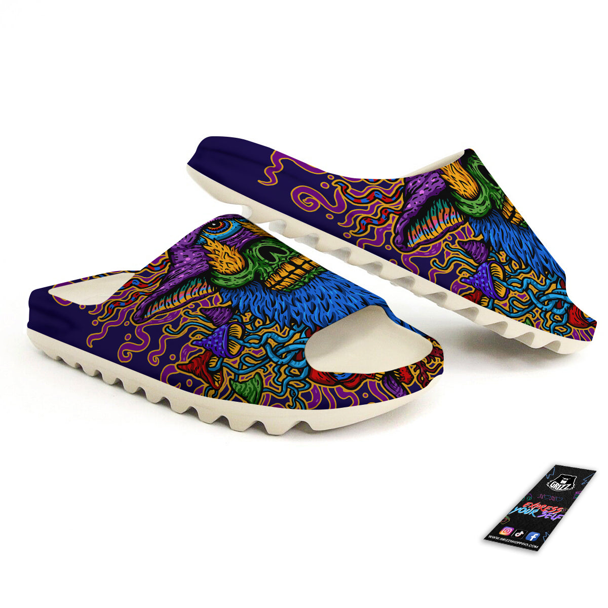 Psychedelic Magic Mushroom Print Sandals-grizzshop