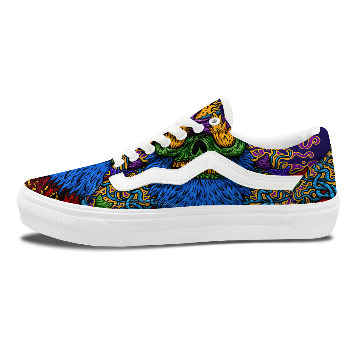 Psychedelic Magic Mushroom Print Skate Shoes-grizzshop