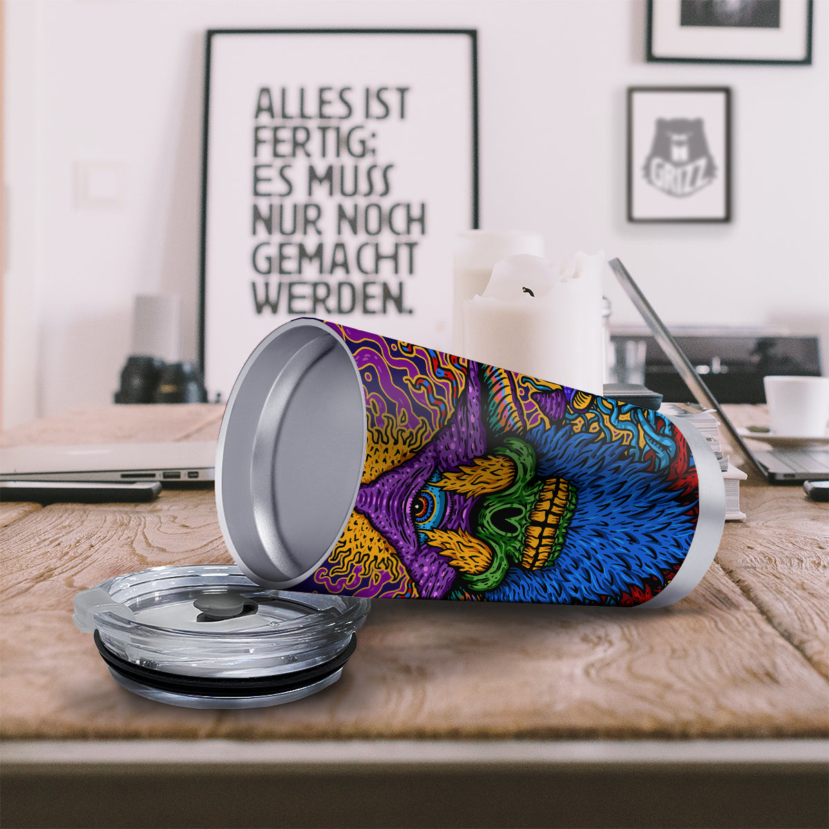 Psychedelic Magic Mushroom Print Tumbler-grizzshop