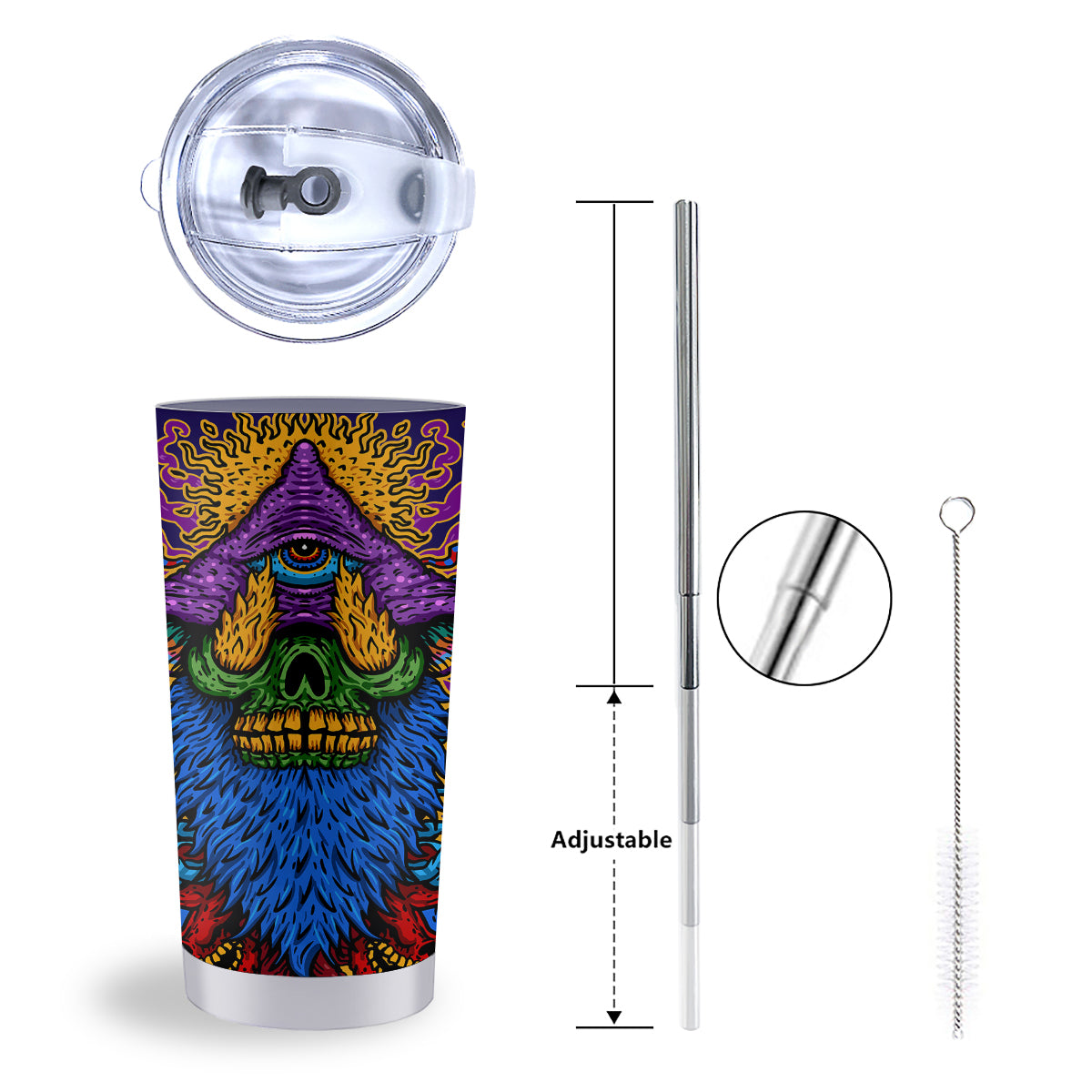 Psychedelic Magic Mushroom Print Tumbler-grizzshop