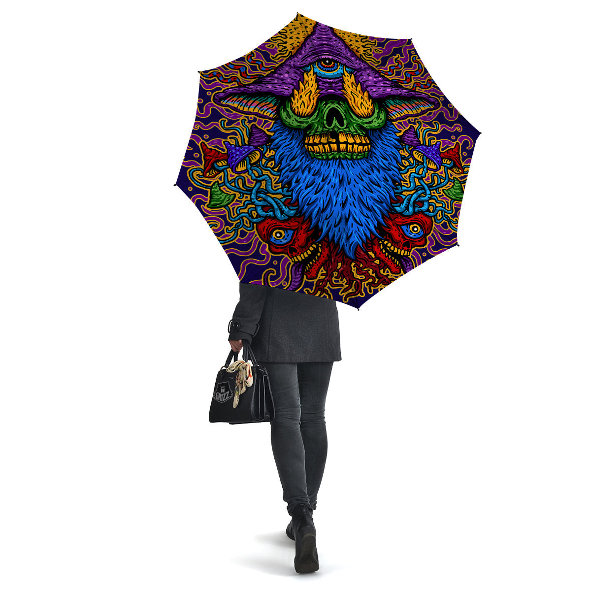 Psychedelic Magic Mushroom Print Umbrella-grizzshop