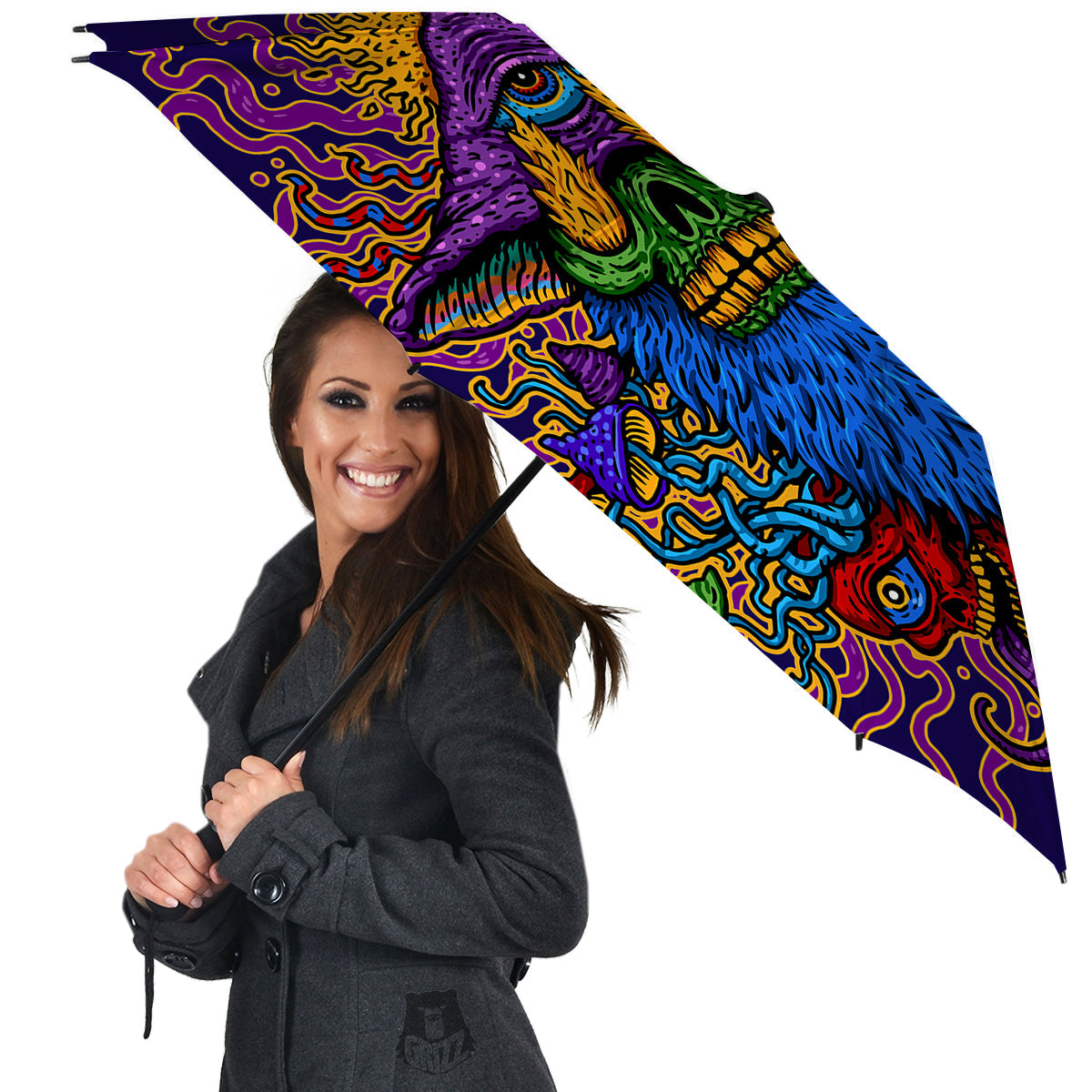 Psychedelic Magic Mushroom Print Umbrella-grizzshop