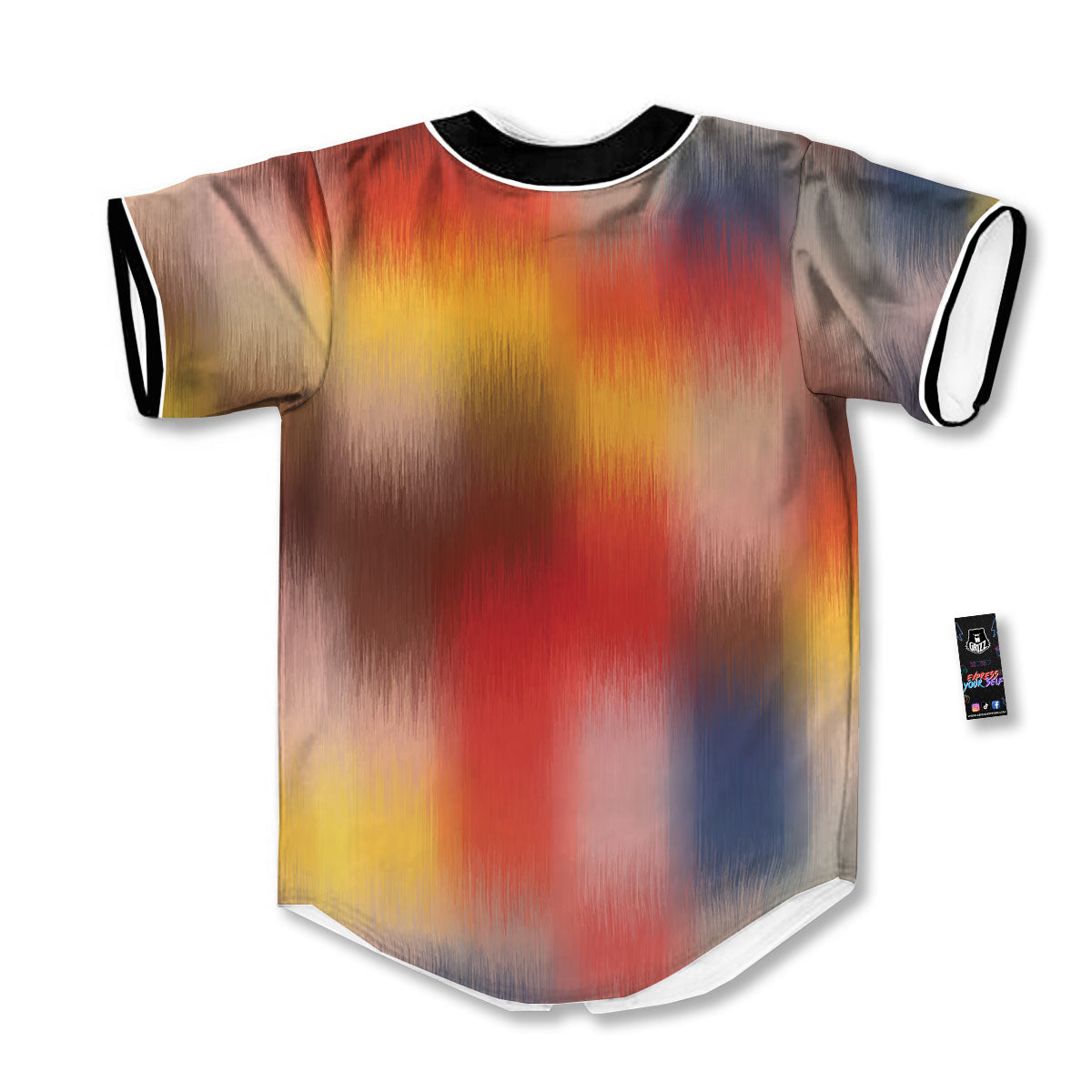 Psychedelic Multicolor Print Baseball Jersey-grizzshop