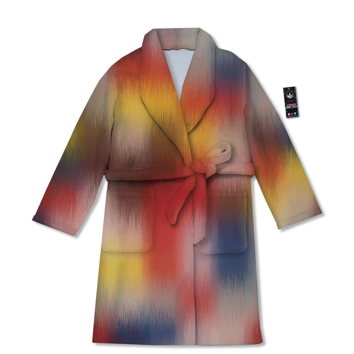 Psychedelic Multicolor Print Bathrobe-grizzshop