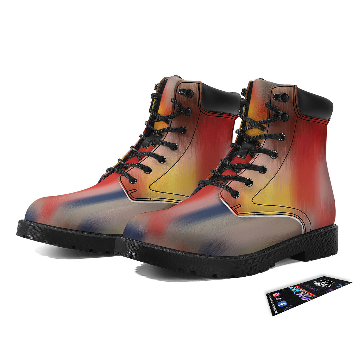 Psychedelic Multicolor Print Boots-grizzshop