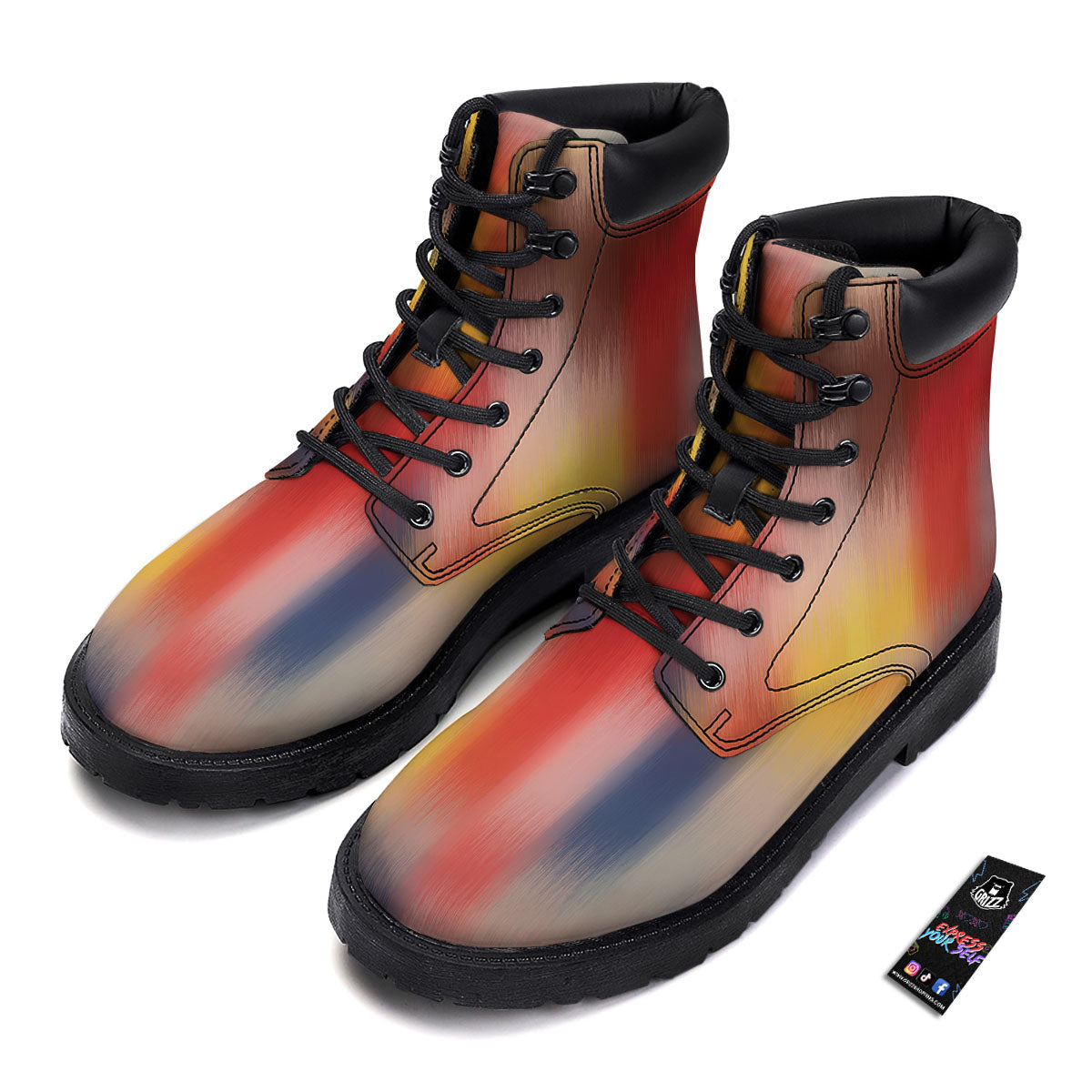 Psychedelic Multicolor Print Boots-grizzshop