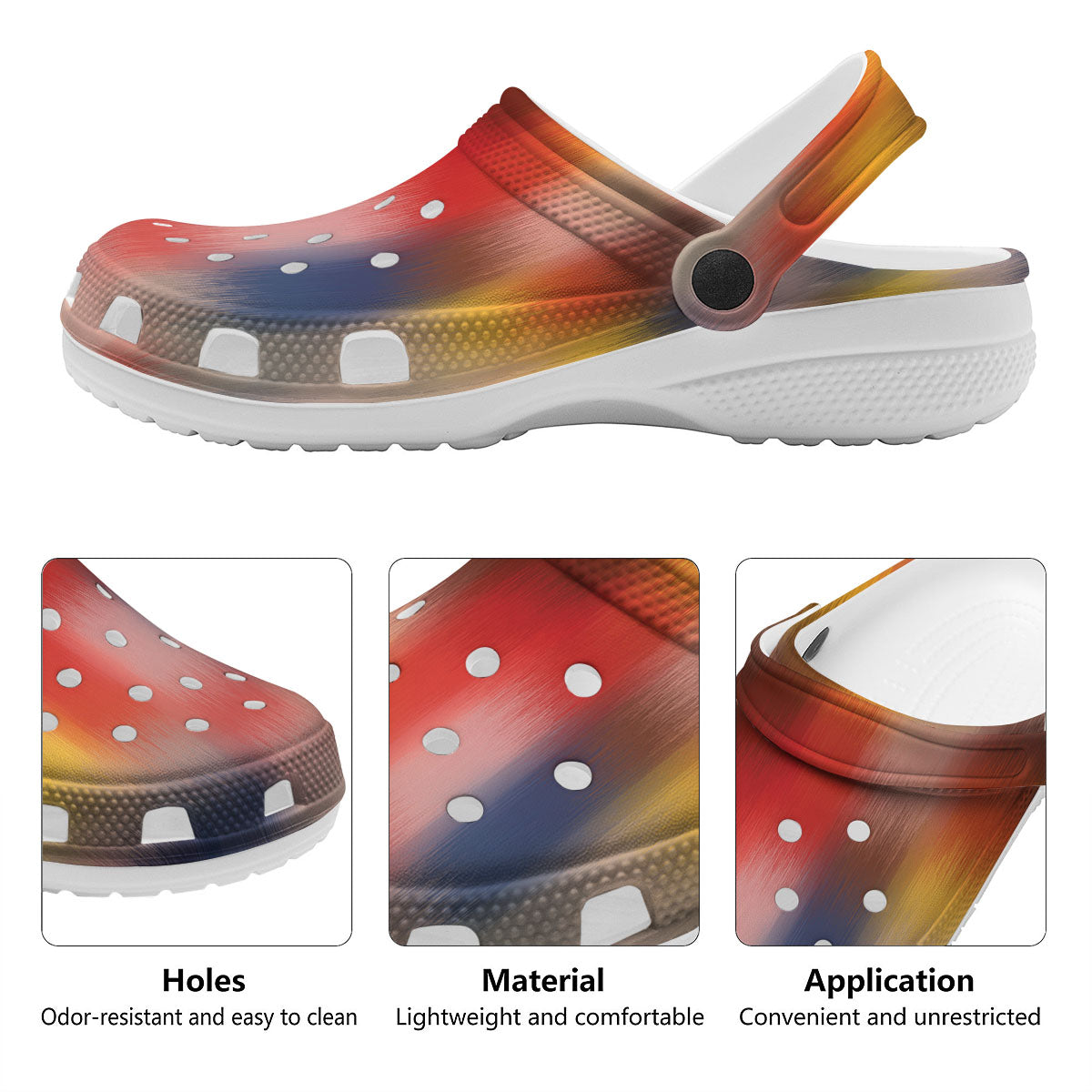 Psychedelic Multicolor Print Clog-grizzshop
