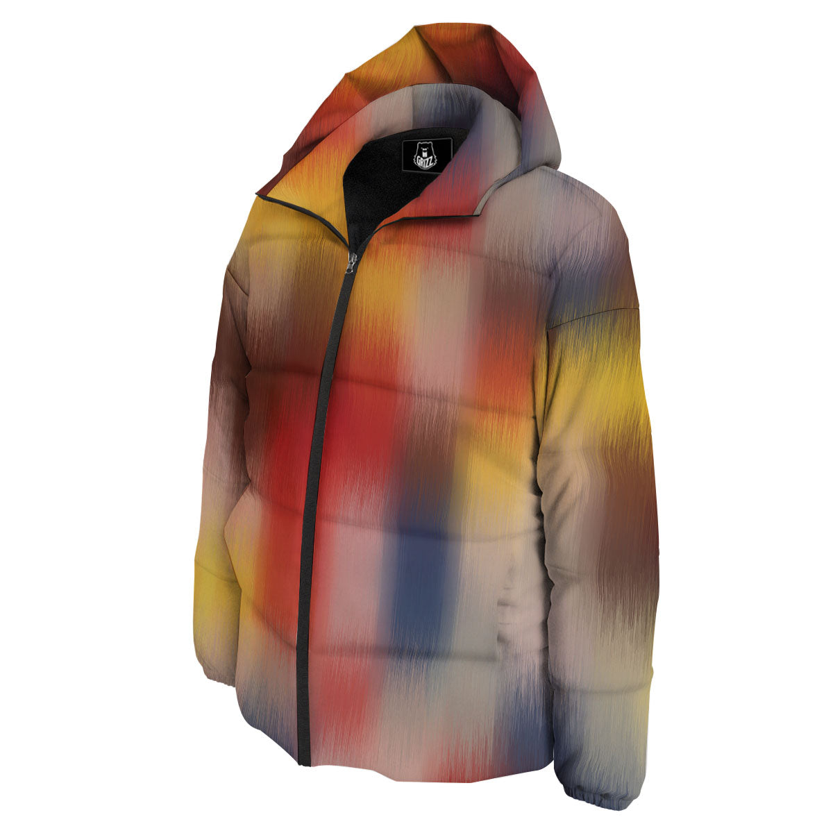 Psychedelic Multicolor Print Down Jacket-grizzshop