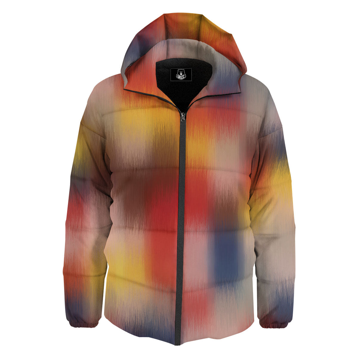 Psychedelic Multicolor Print Down Jacket-grizzshop