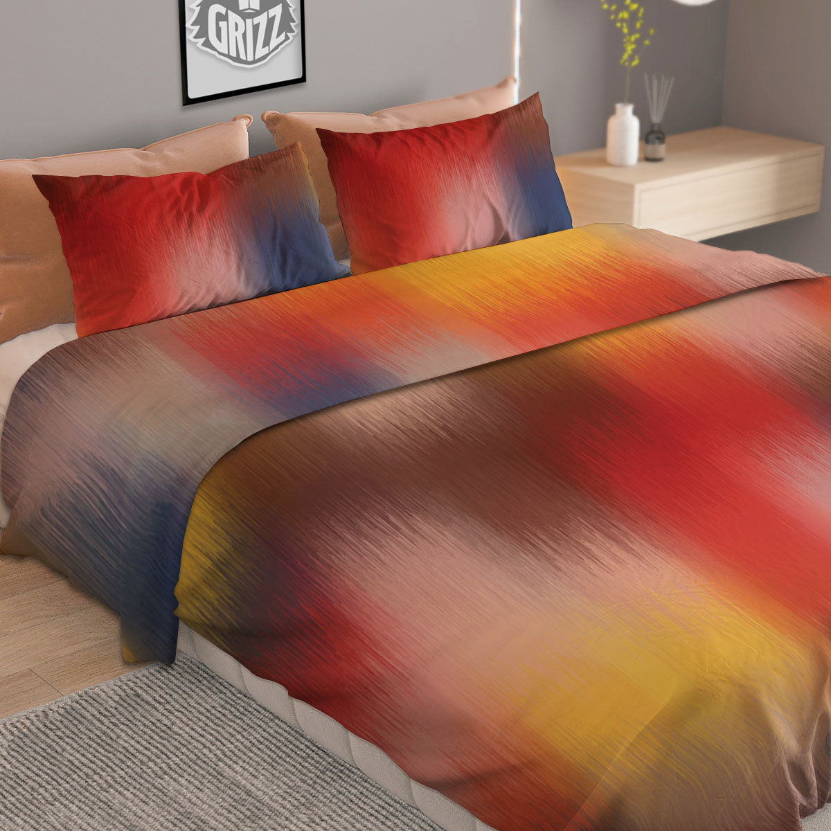 Psychedelic Multicolor Print Duvet Cover Bedding Set