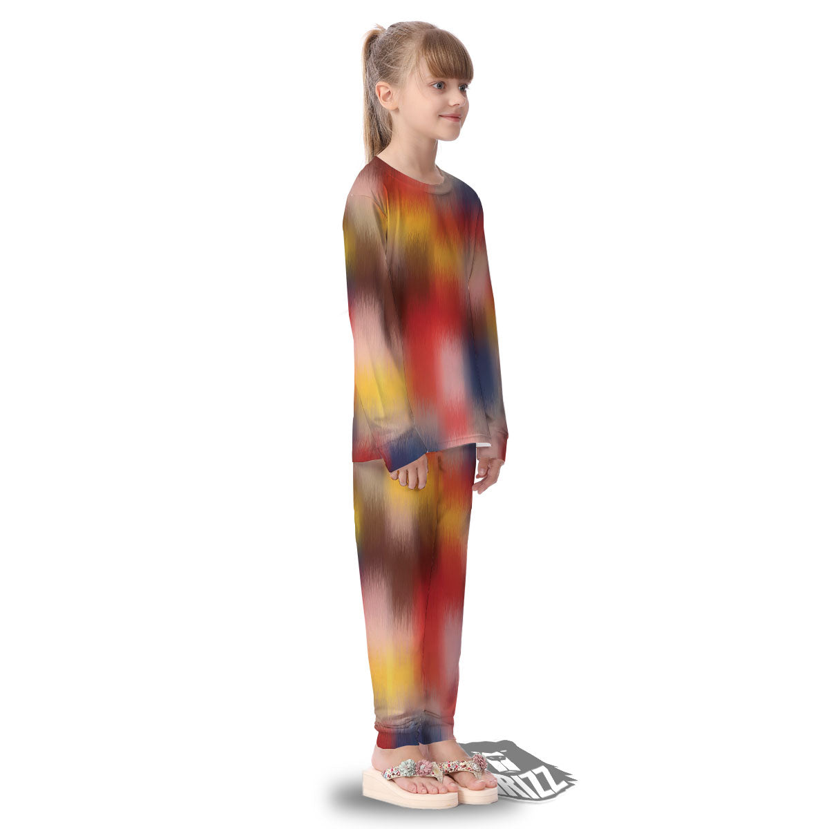Psychedelic Multicolor Print Kid's Pajamas-grizzshop