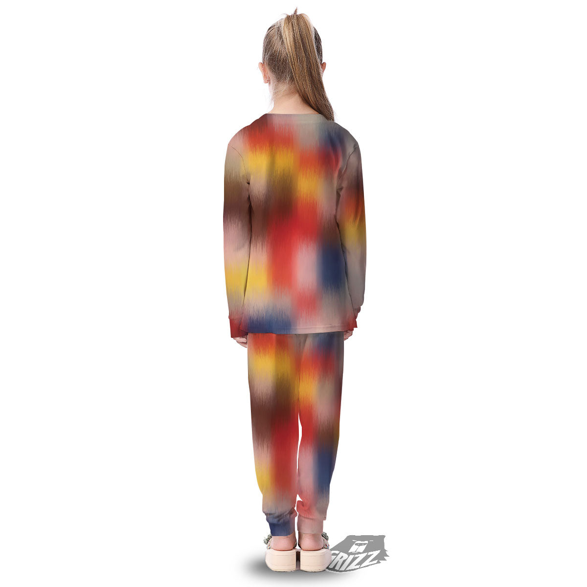 Psychedelic Multicolor Print Kid's Pajamas-grizzshop