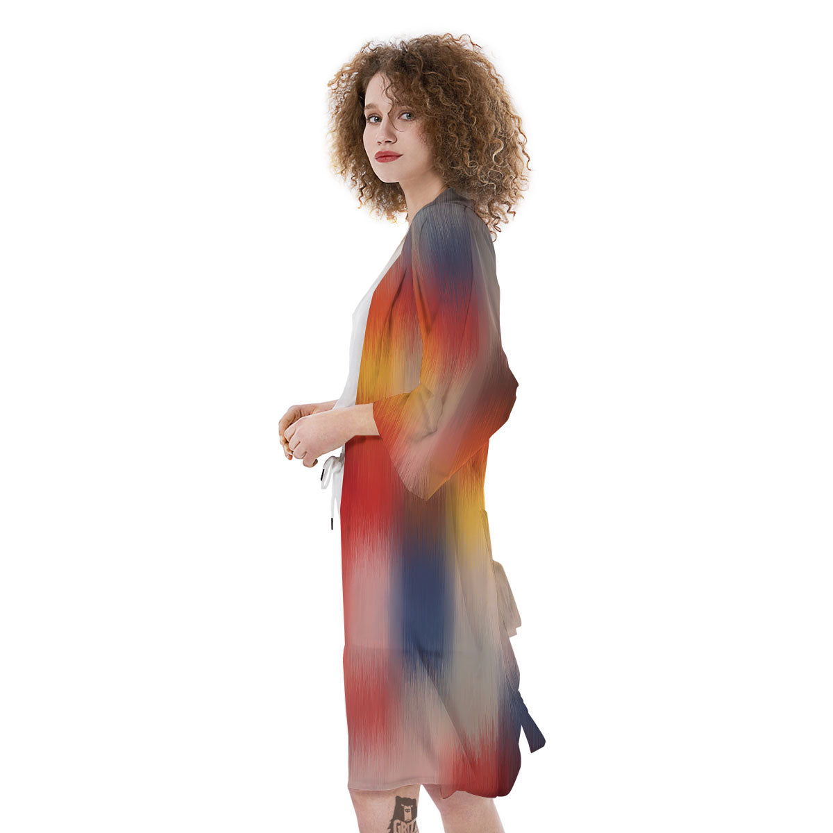 Psychedelic Multicolor Print Kimono-grizzshop