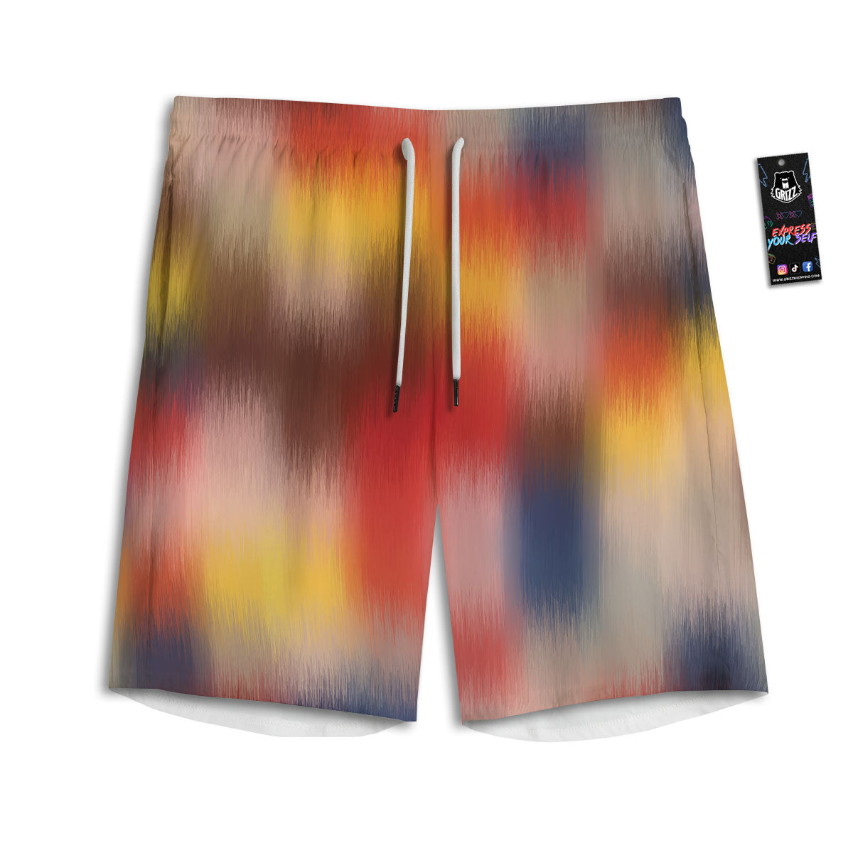 Psychedelic Multicolor Print Men's Athletic Shorts