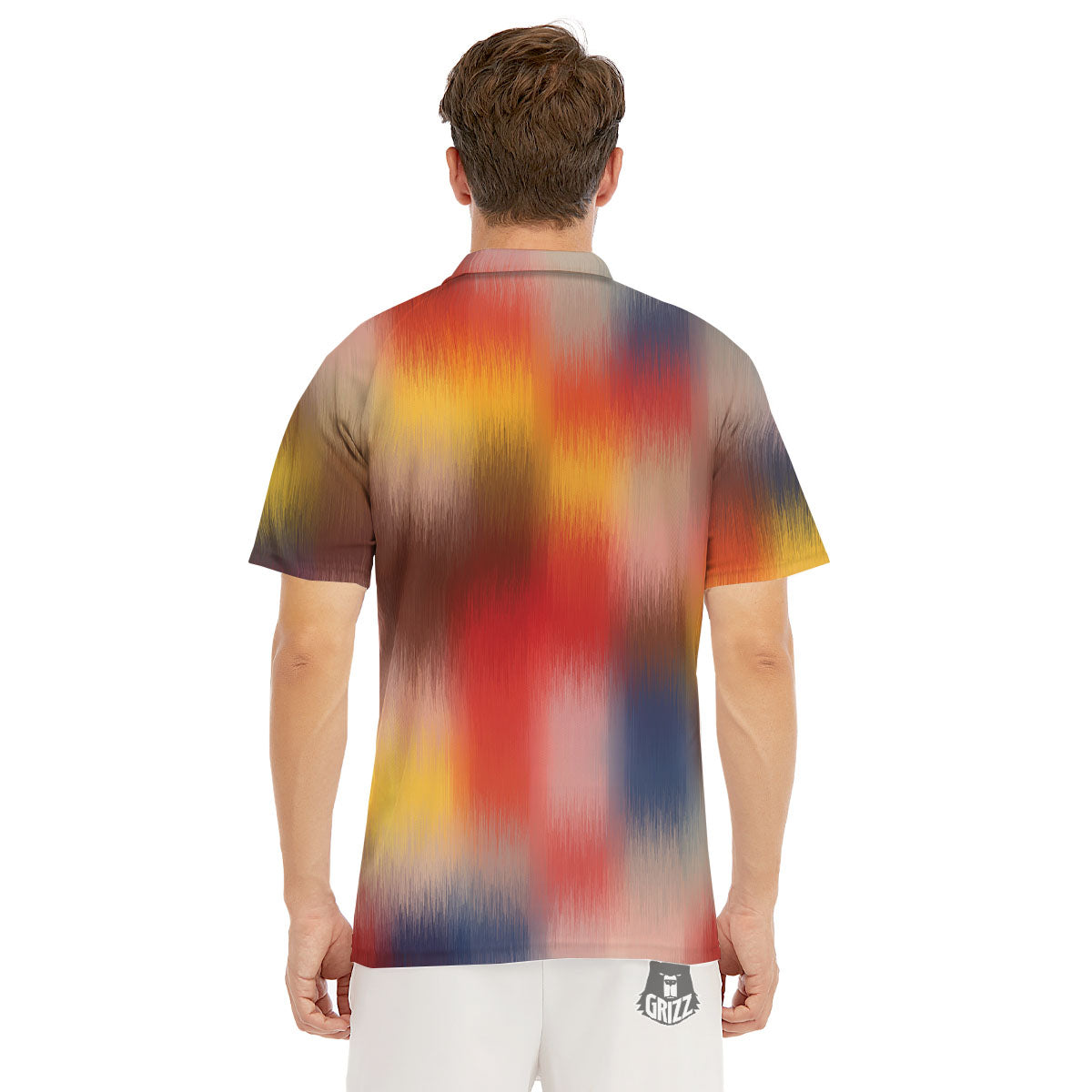 Psychedelic Multicolor Print Men's Golf Shirts-grizzshop