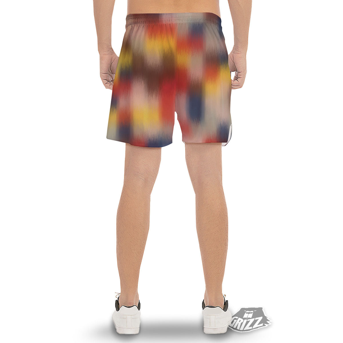 Psychedelic Multicolor Print Men's Gym Shorts-grizzshop