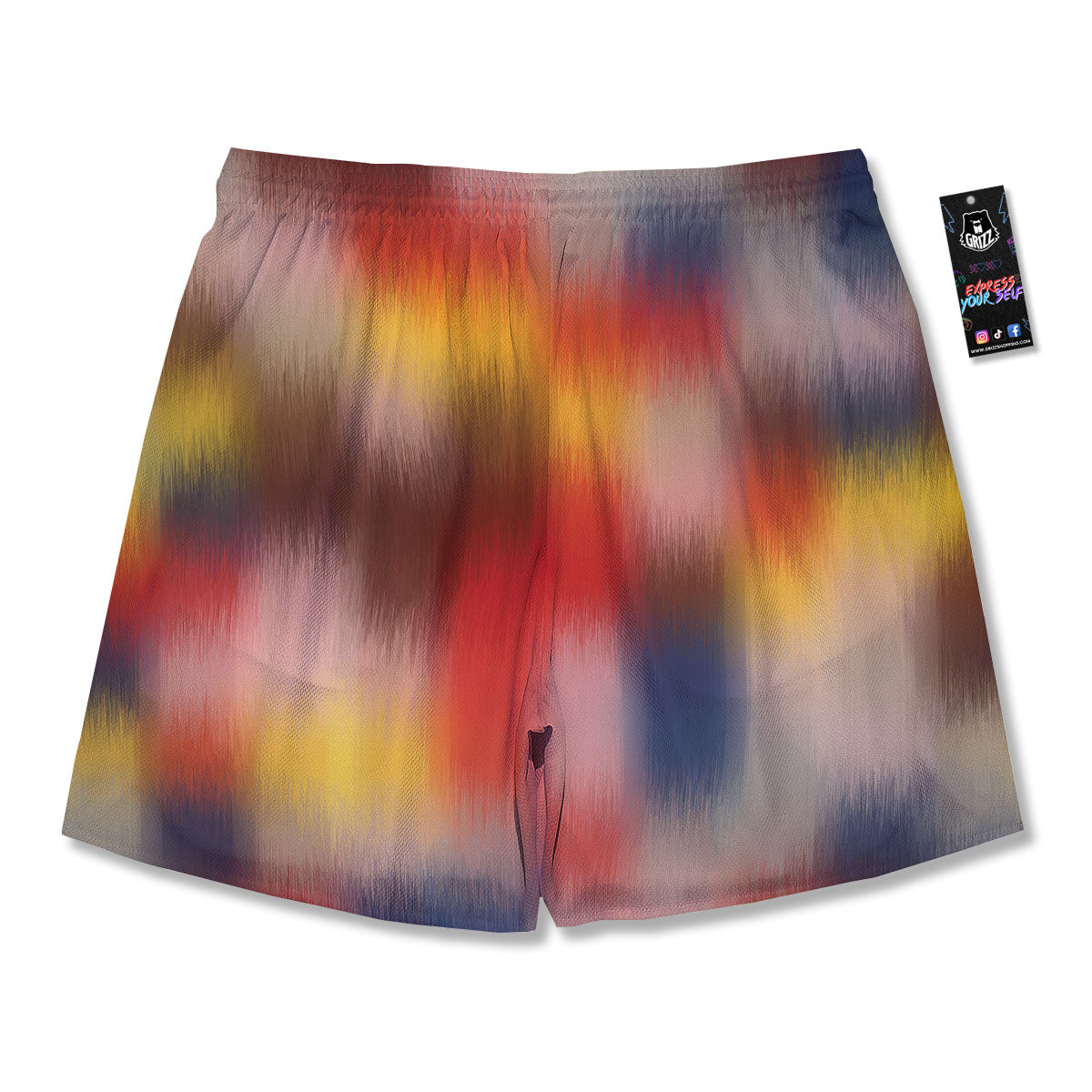 Psychedelic Multicolor Print Men's Running Shorts-grizzshop