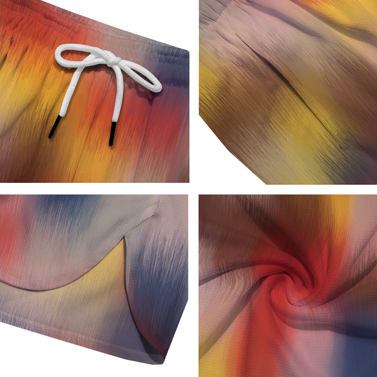 Psychedelic Multicolor Print Men's Running Shorts-grizzshop