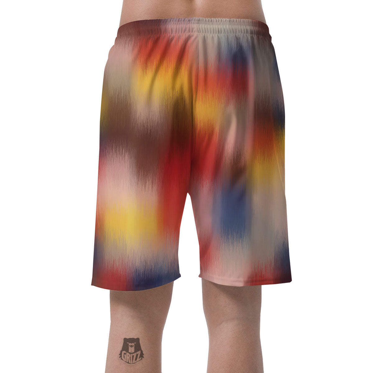 Psychedelic Multicolor Print Men's Shorts-grizzshop