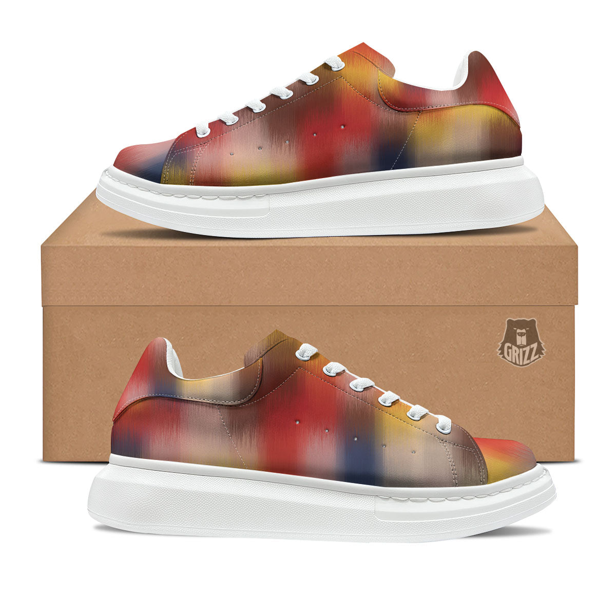 Psychedelic Multicolor Print Platform Shoes-grizzshop