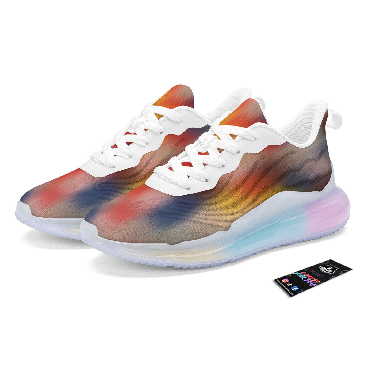 Psychedelic Multicolor Print Running Sneakers-grizzshop