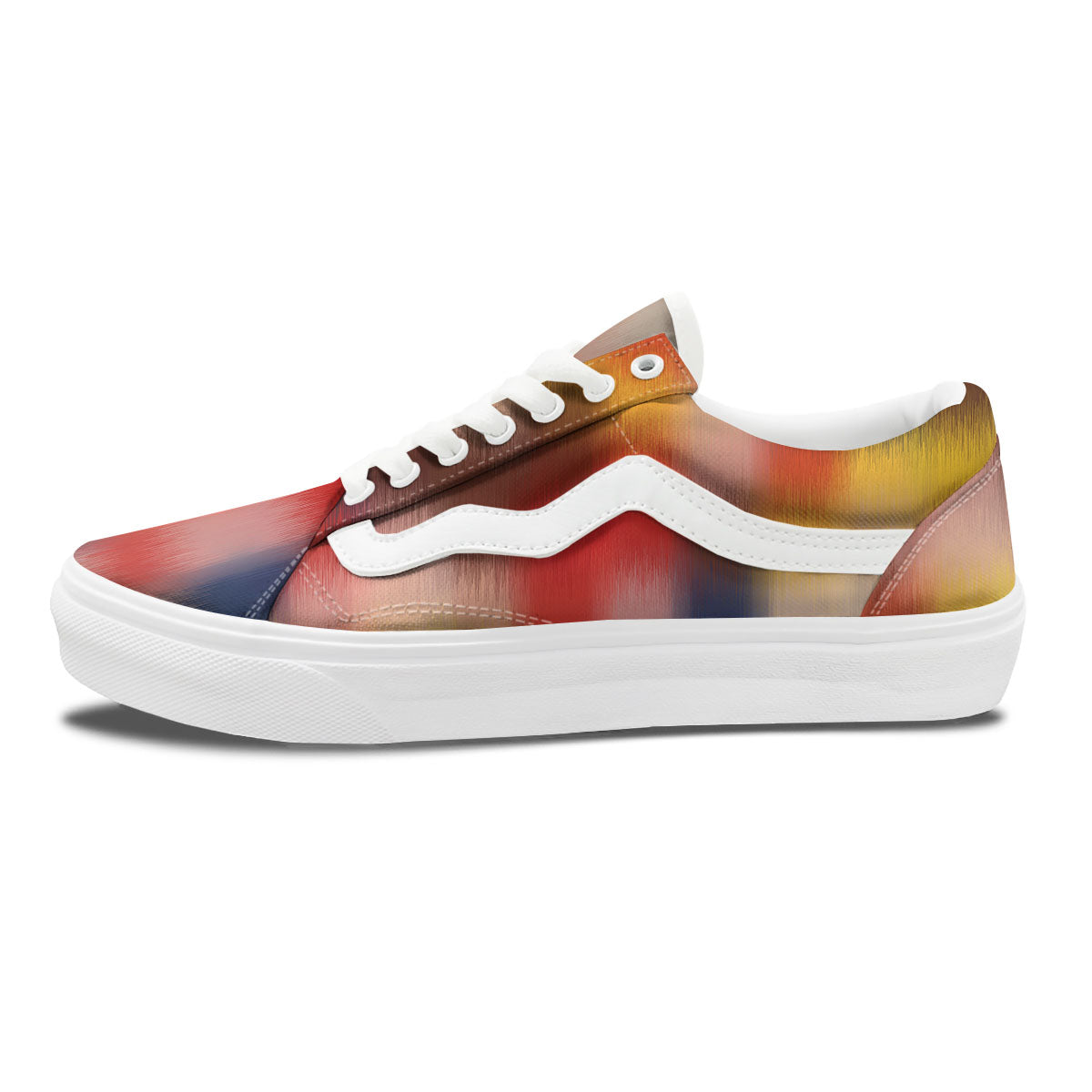 Psychedelic Multicolor Print Skate Shoes-grizzshop