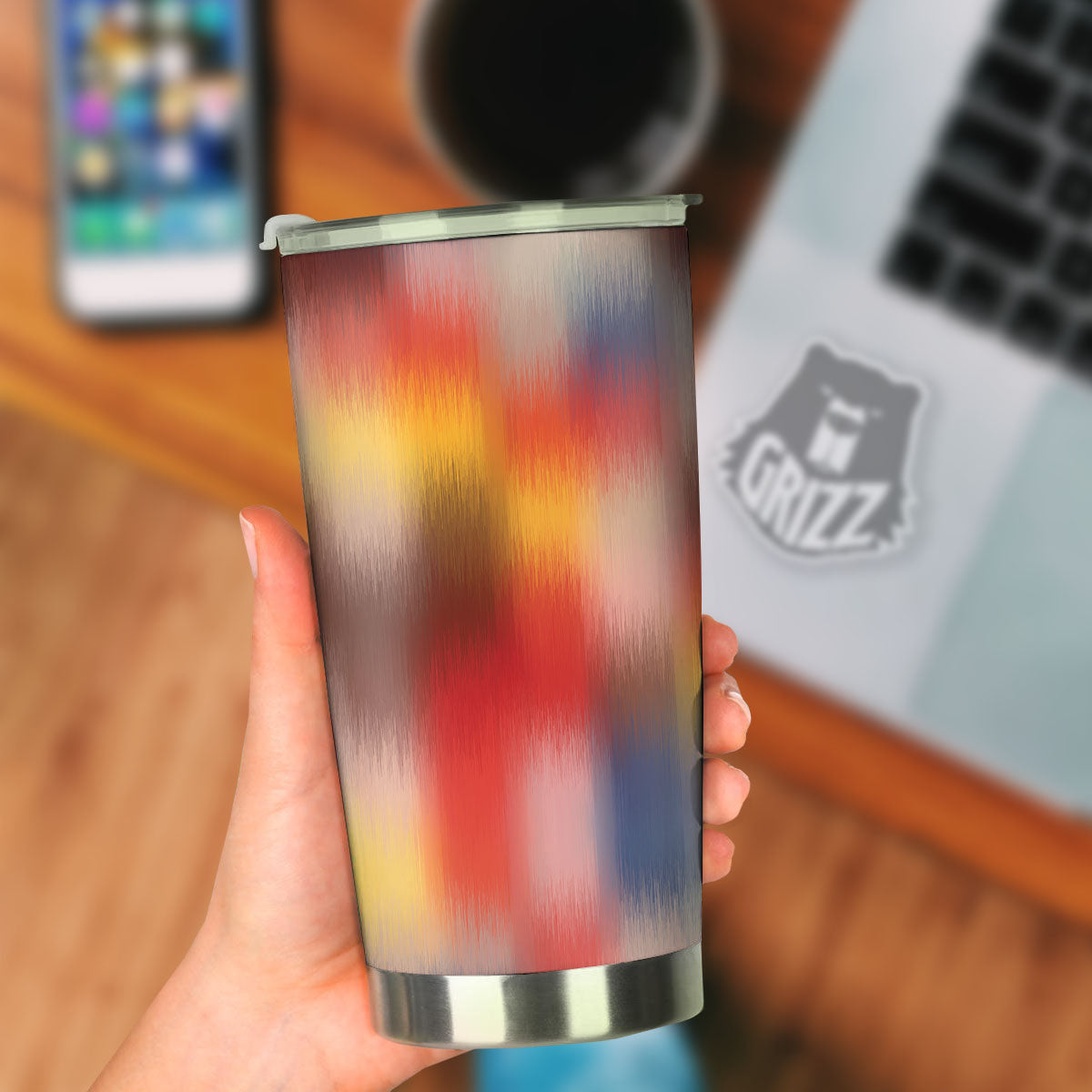 Psychedelic Multicolor Print Tumbler-grizzshop