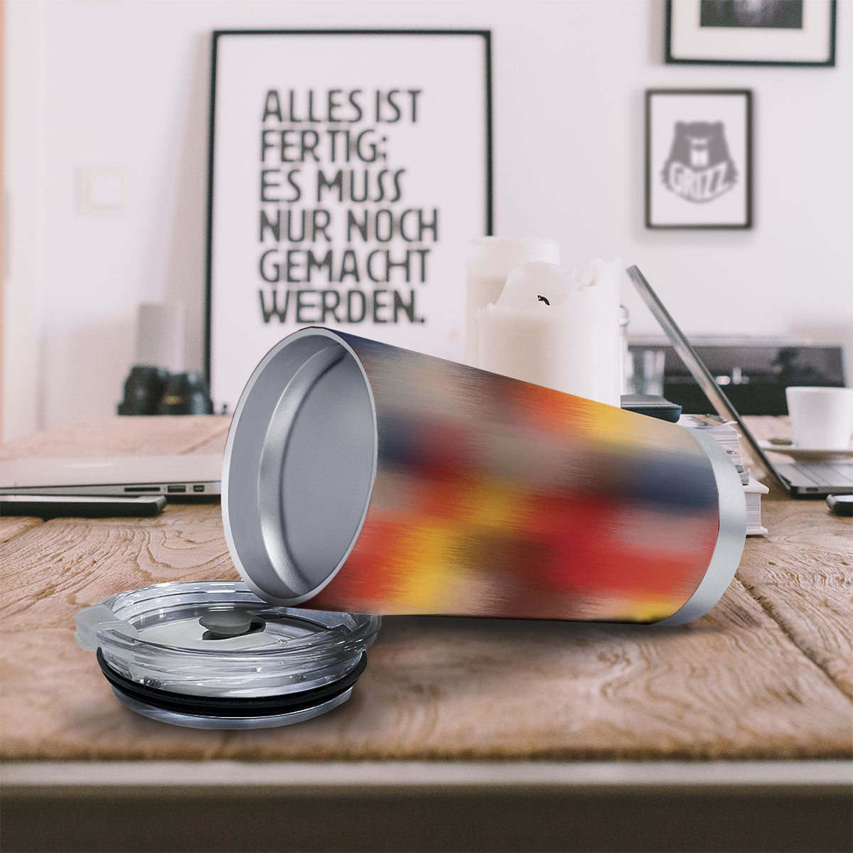 Psychedelic Multicolor Print Tumbler-grizzshop