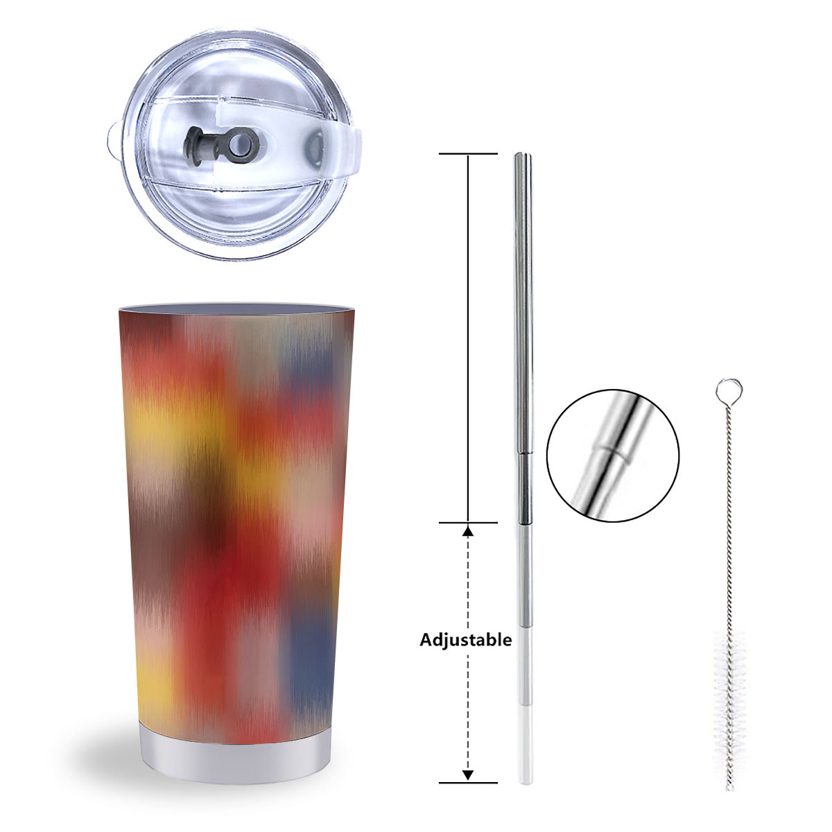 Psychedelic Multicolor Print Tumbler-grizzshop