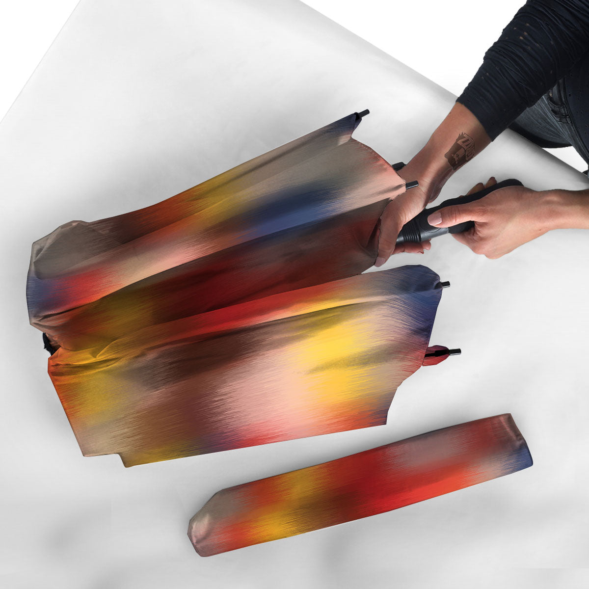 Psychedelic Multicolor Print Umbrella-grizzshop