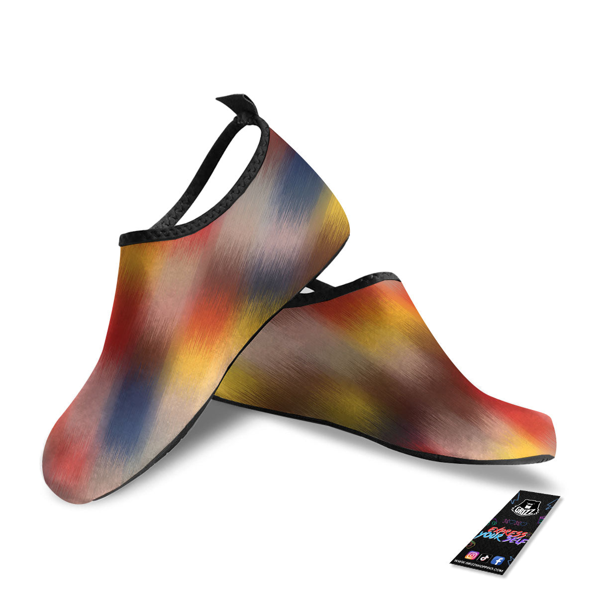 Psychedelic Multicolor Print Water Shoes-grizzshop