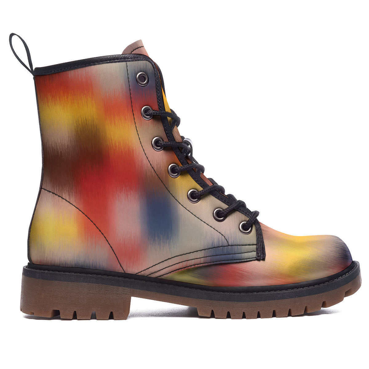 Psychedelic Multicolor Print Work Boots-grizzshop