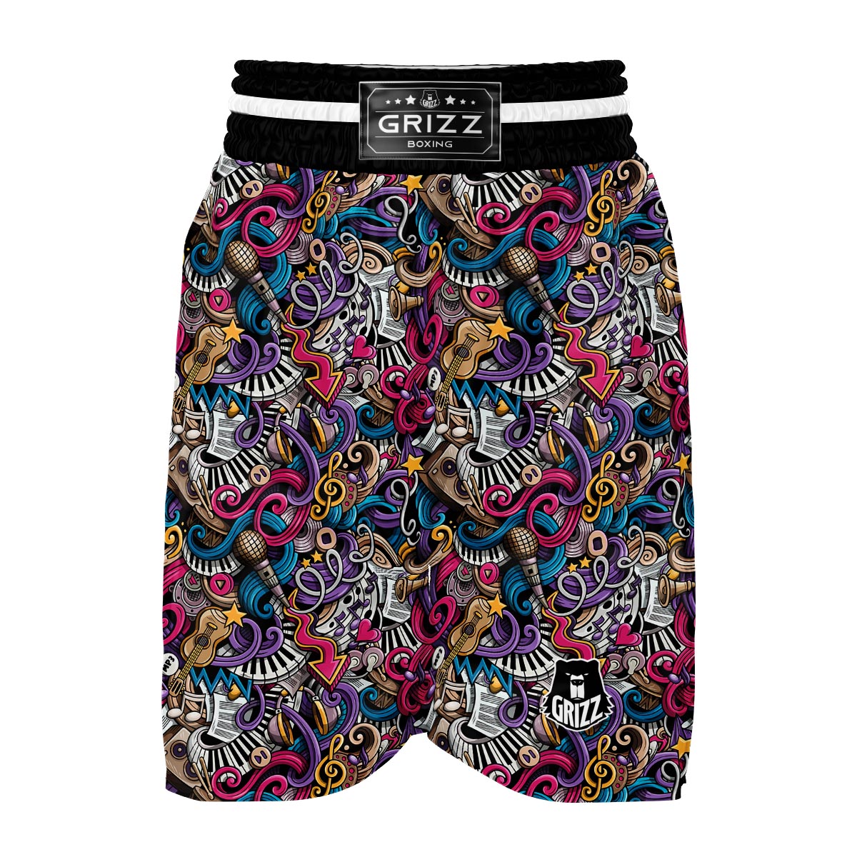Psychedelic Music Boxing Shorts-grizzshop