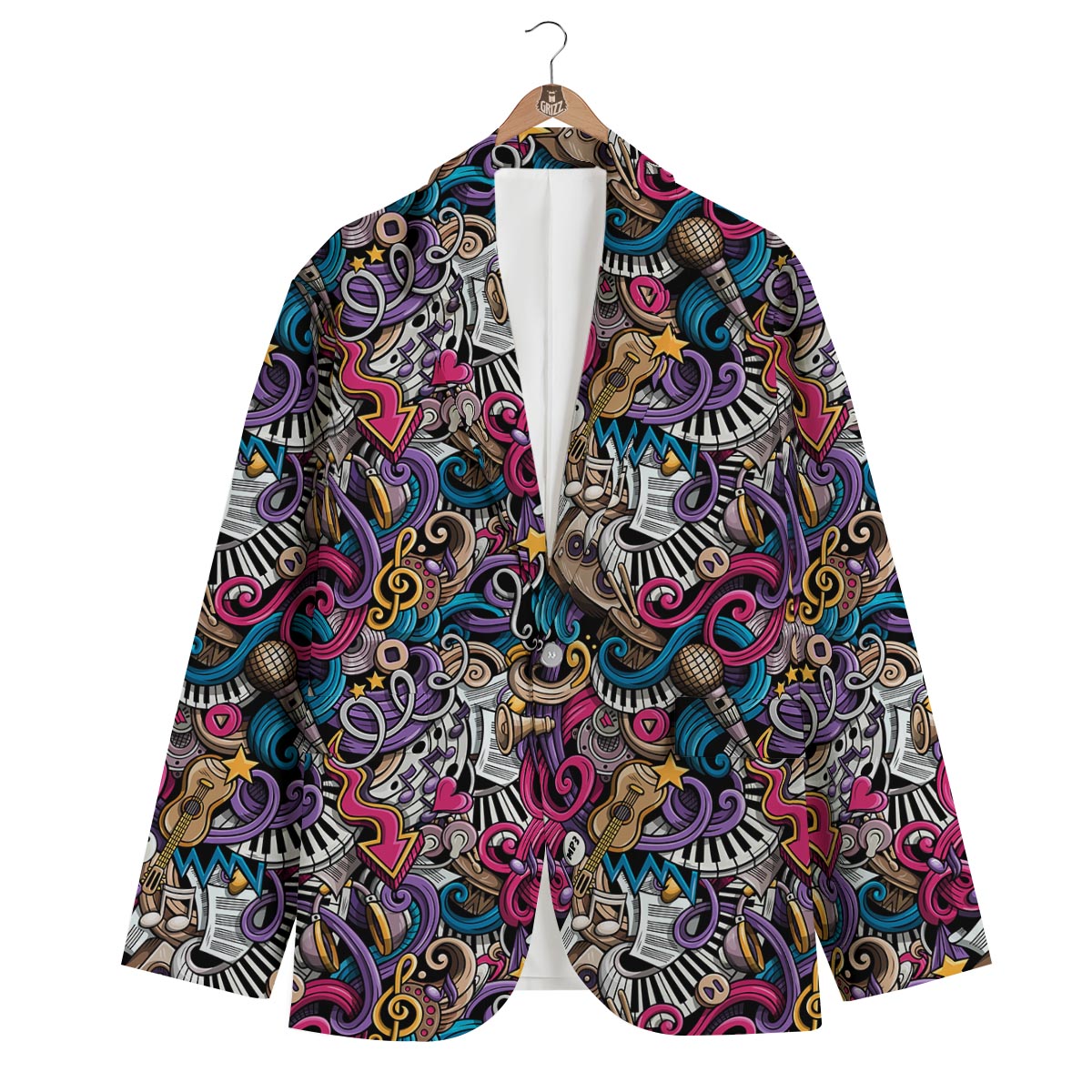 Psychedelic Music Men's Blazer-grizzshop