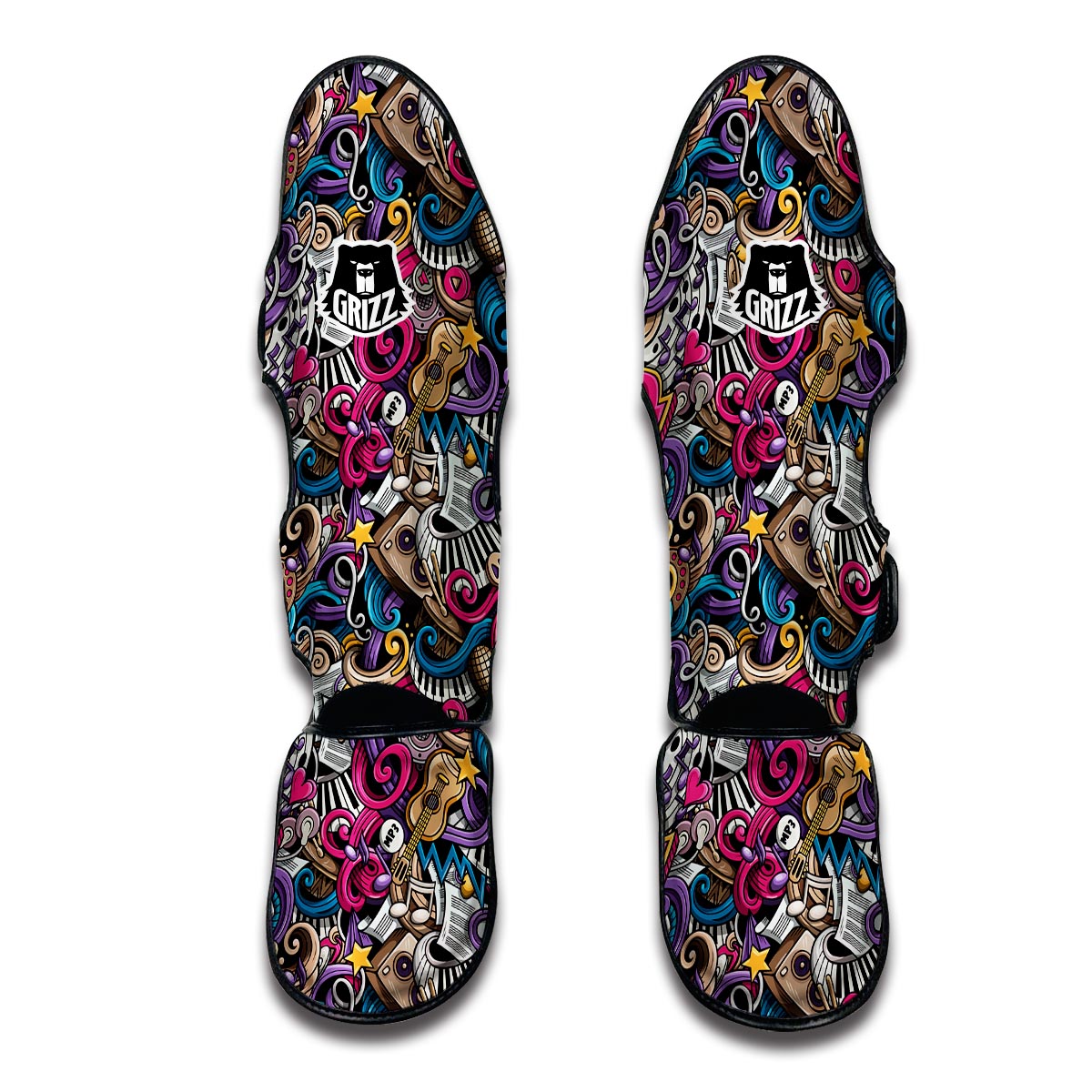 Psychedelic Music Muay Thai Shin Guards-grizzshop