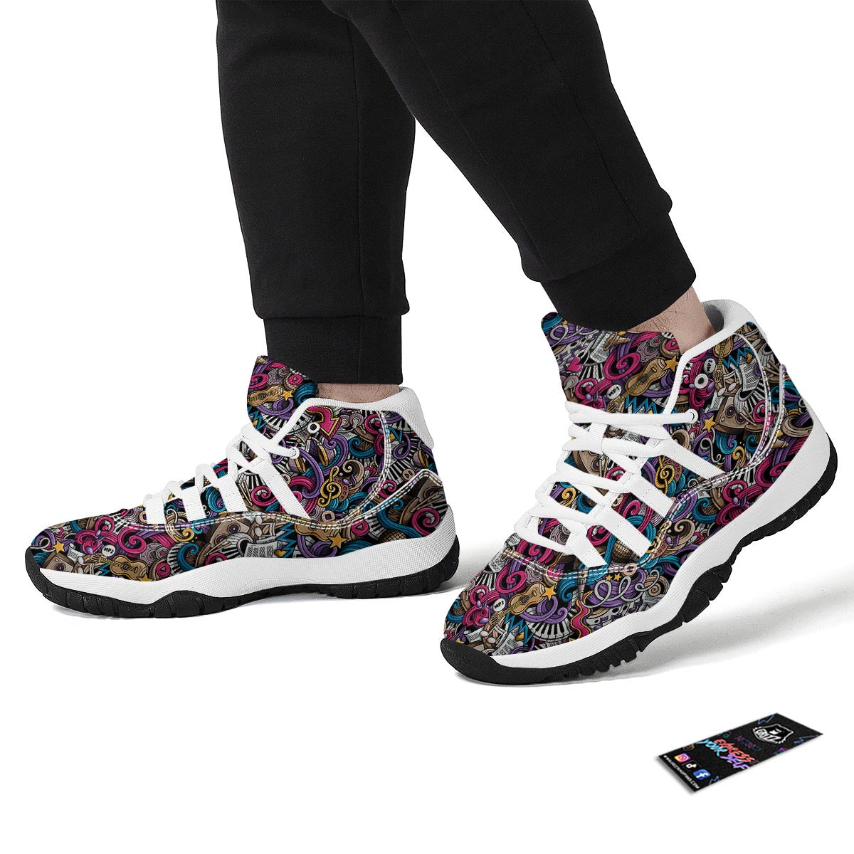 Psychedelic Music White Bball Shoes-grizzshop