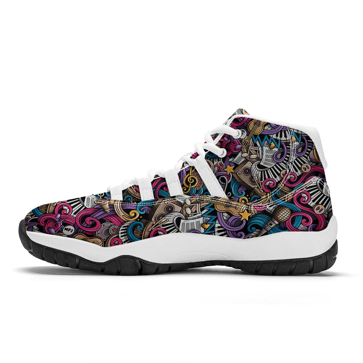 Psychedelic Music White Bball Shoes-grizzshop
