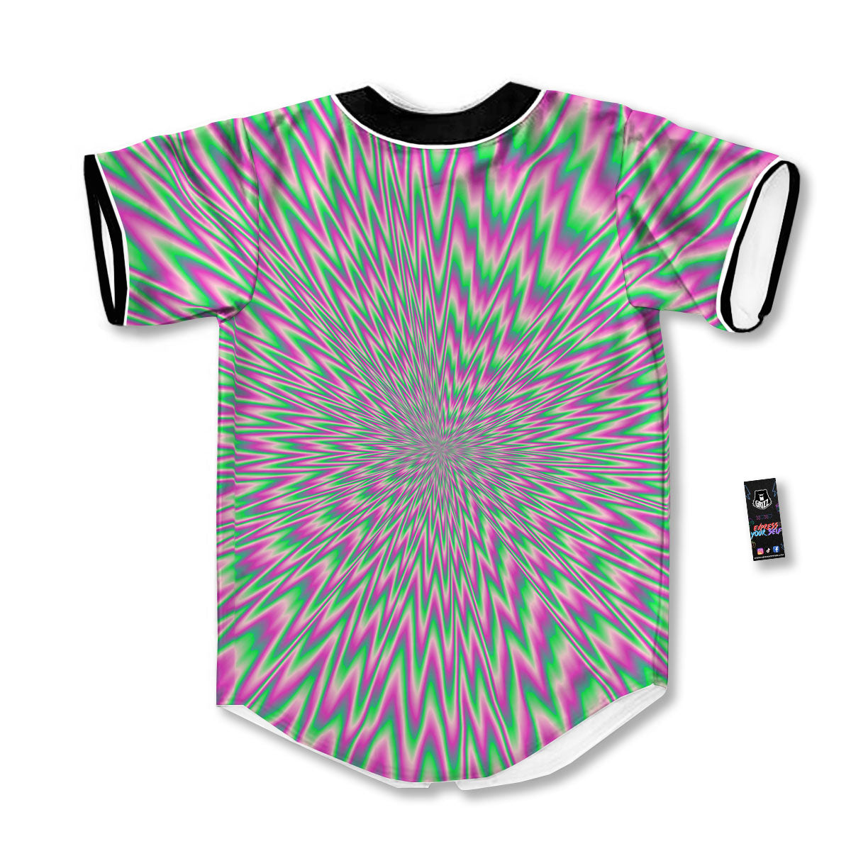 Psychedelic Optical Illusion Twinkle Baseball Jersey-grizzshop
