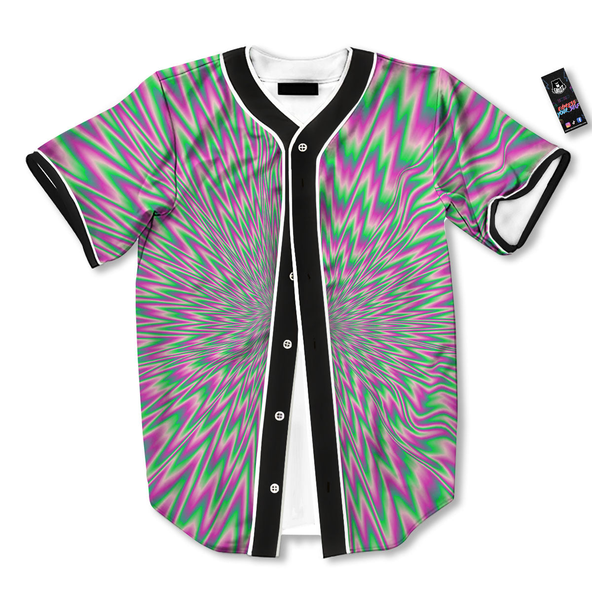 Psychedelic Optical Illusion Twinkle Baseball Jersey-grizzshop