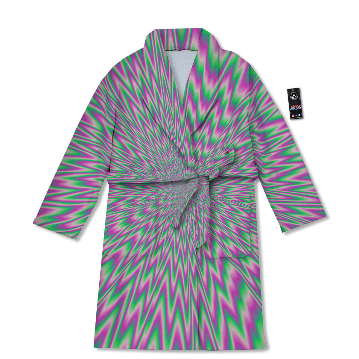 Psychedelic Optical Illusion Twinkle Bathrobe-grizzshop