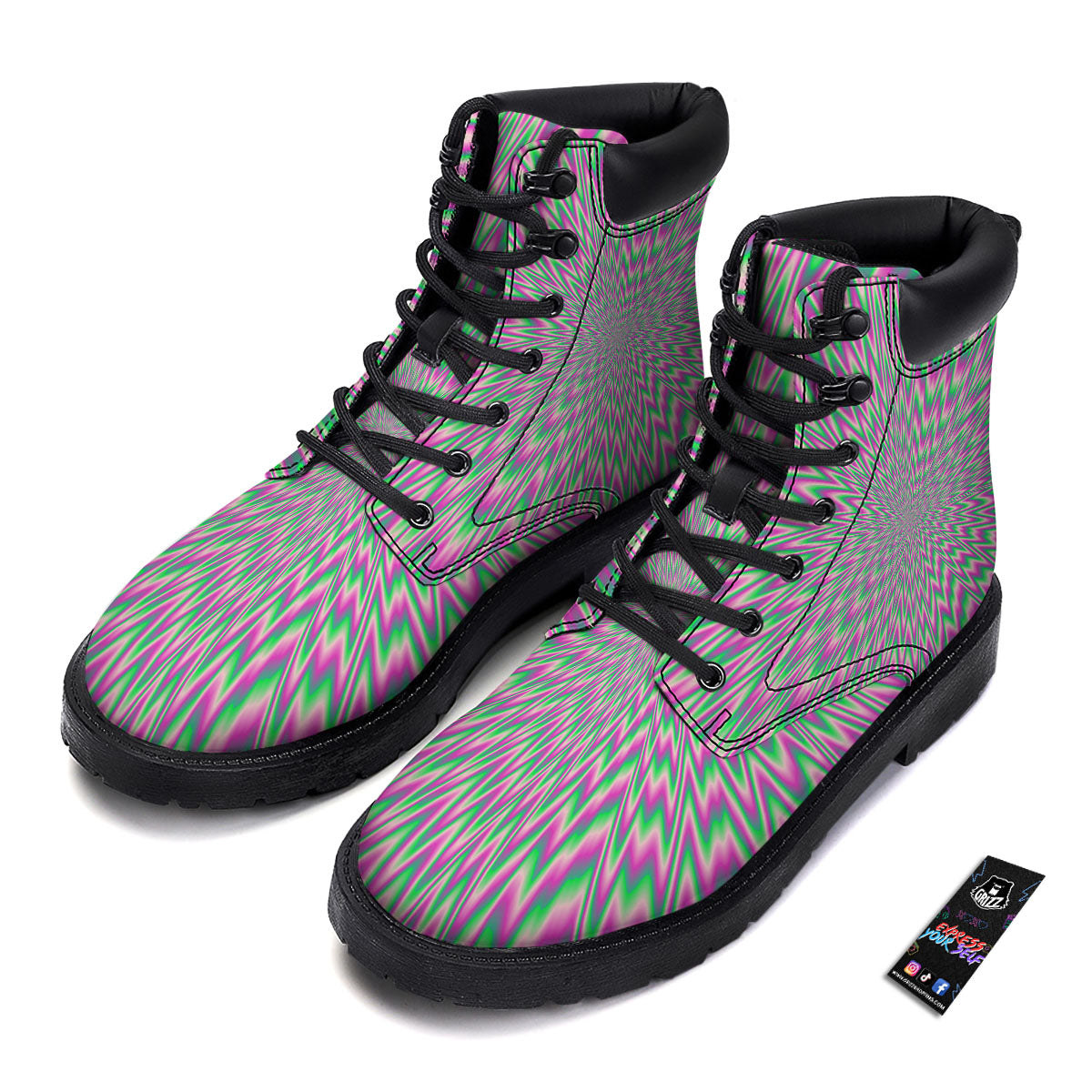 Psychedelic Optical Illusion Twinkle Boots-grizzshop