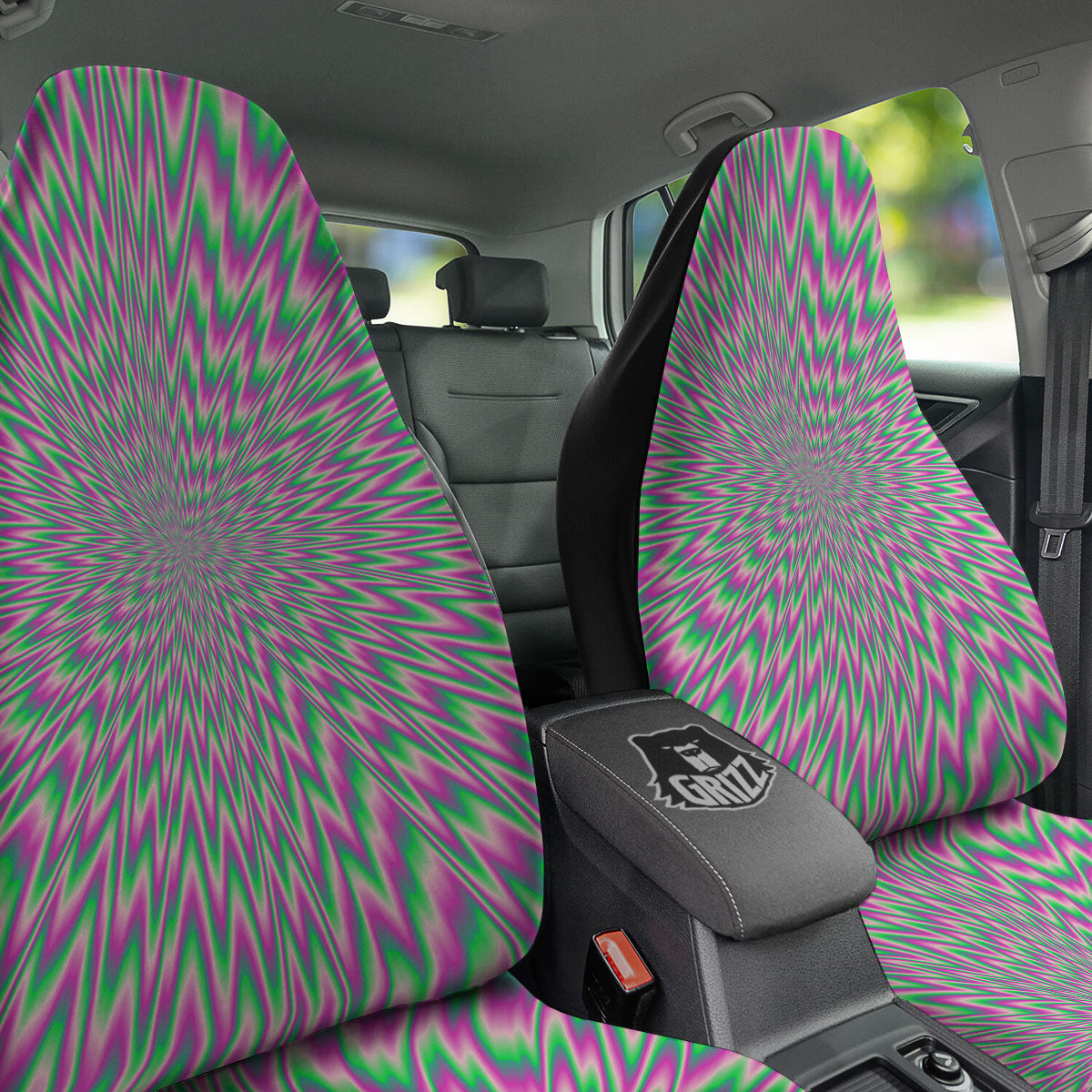 Psychedelic Optical Illusion Twinkle Car Seat Covers-grizzshop