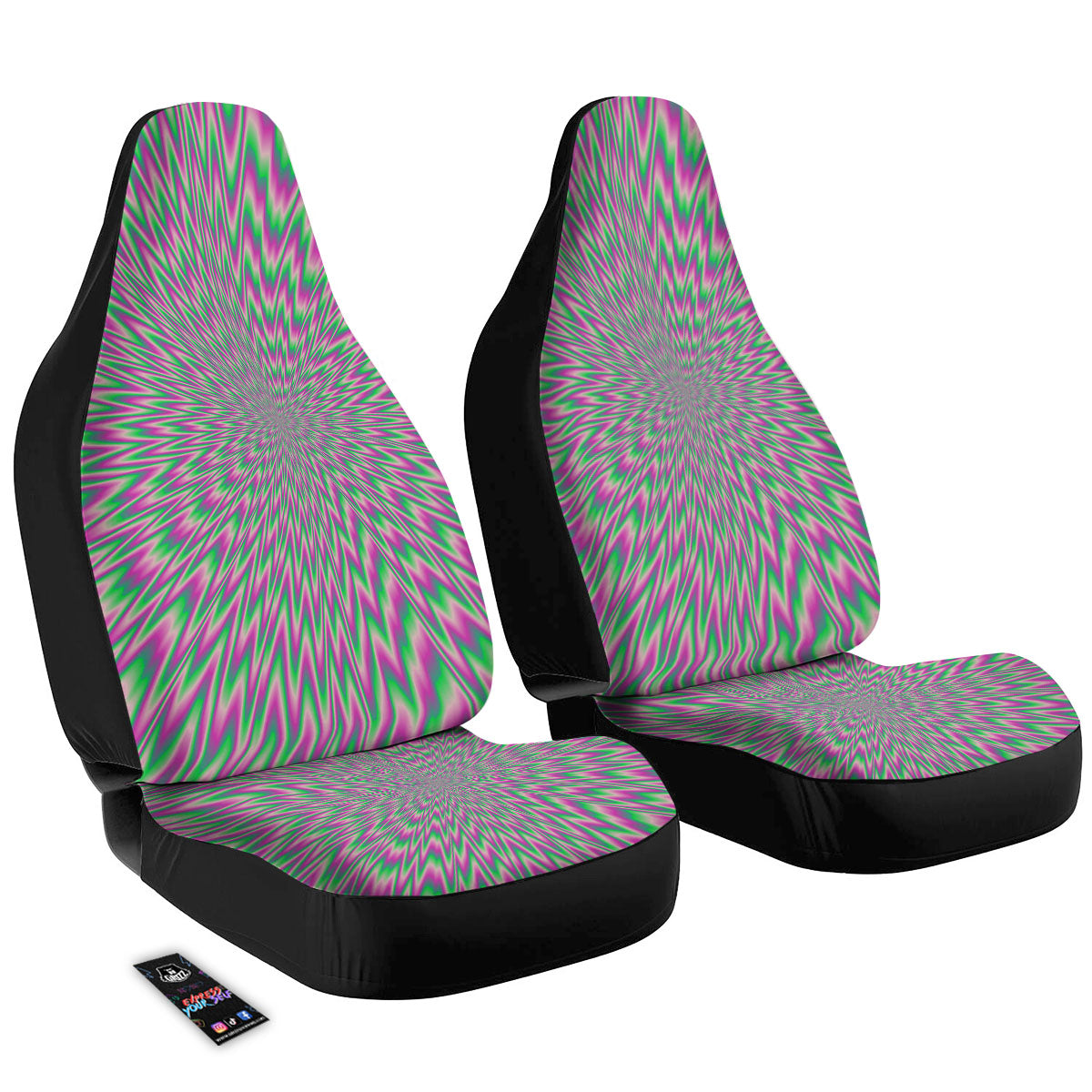 Psychedelic Optical Illusion Twinkle Car Seat Covers-grizzshop